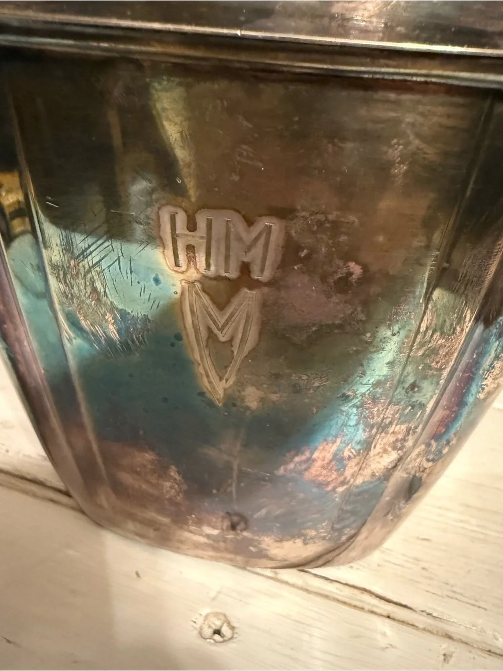 VTG HM Monogrammed Wallace Silver Plated Teapot